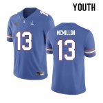 Youth Florida Gators #13 Donovan McMillon NCAA Nike Royal Authentic Stitched College Football Jersey BCT8662WI